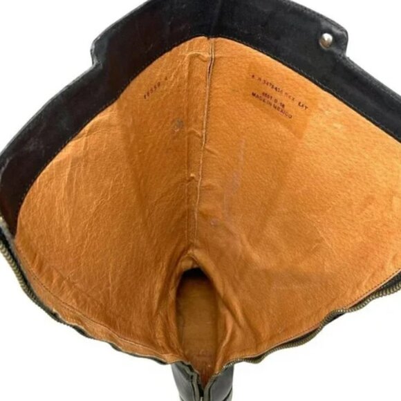 Frye Melissa Stud Knee High Rear Zip Black Leather Riding Boots - Size 6 - Picture 8 of 10